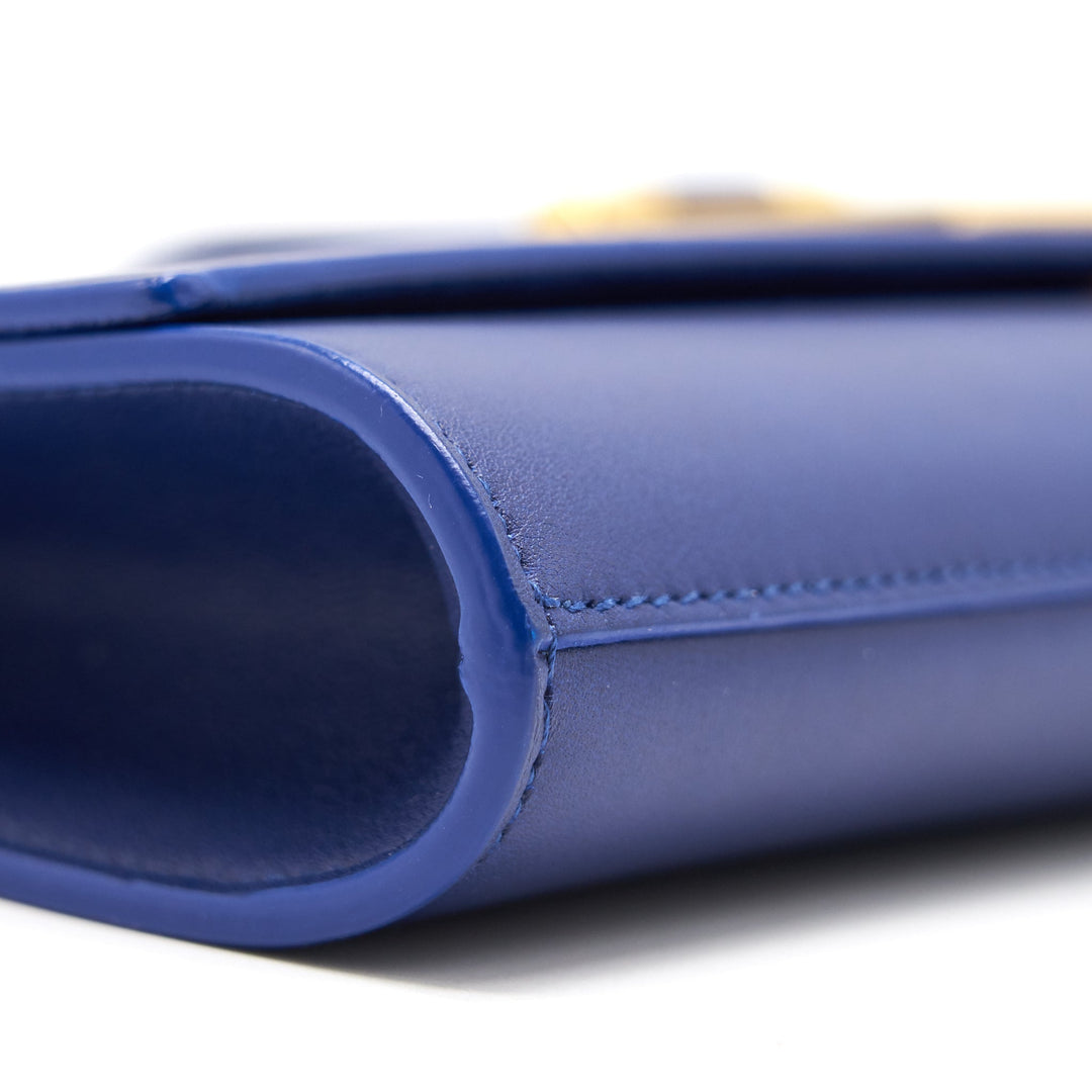 Saint Laurent YSL Clutch Y Dark Blue GHW