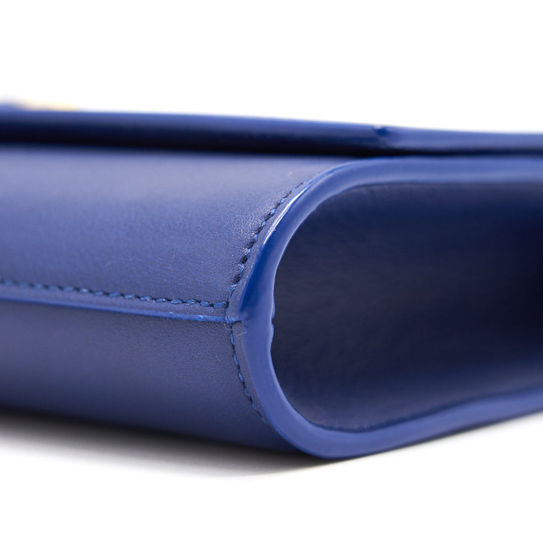 Saint Laurent YSL Clutch Y Dark Blue GHW