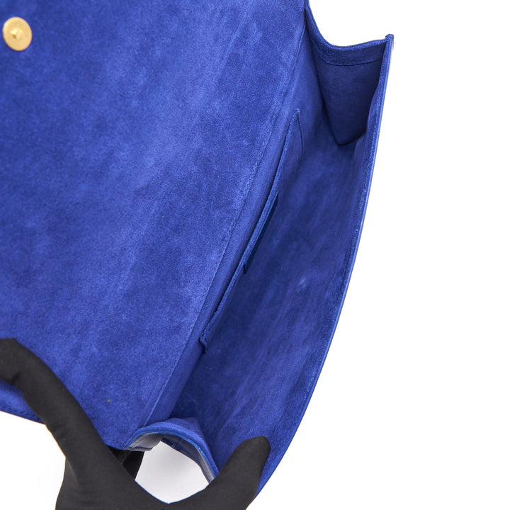Saint Laurent YSL Clutch Y Dark Blue GHW