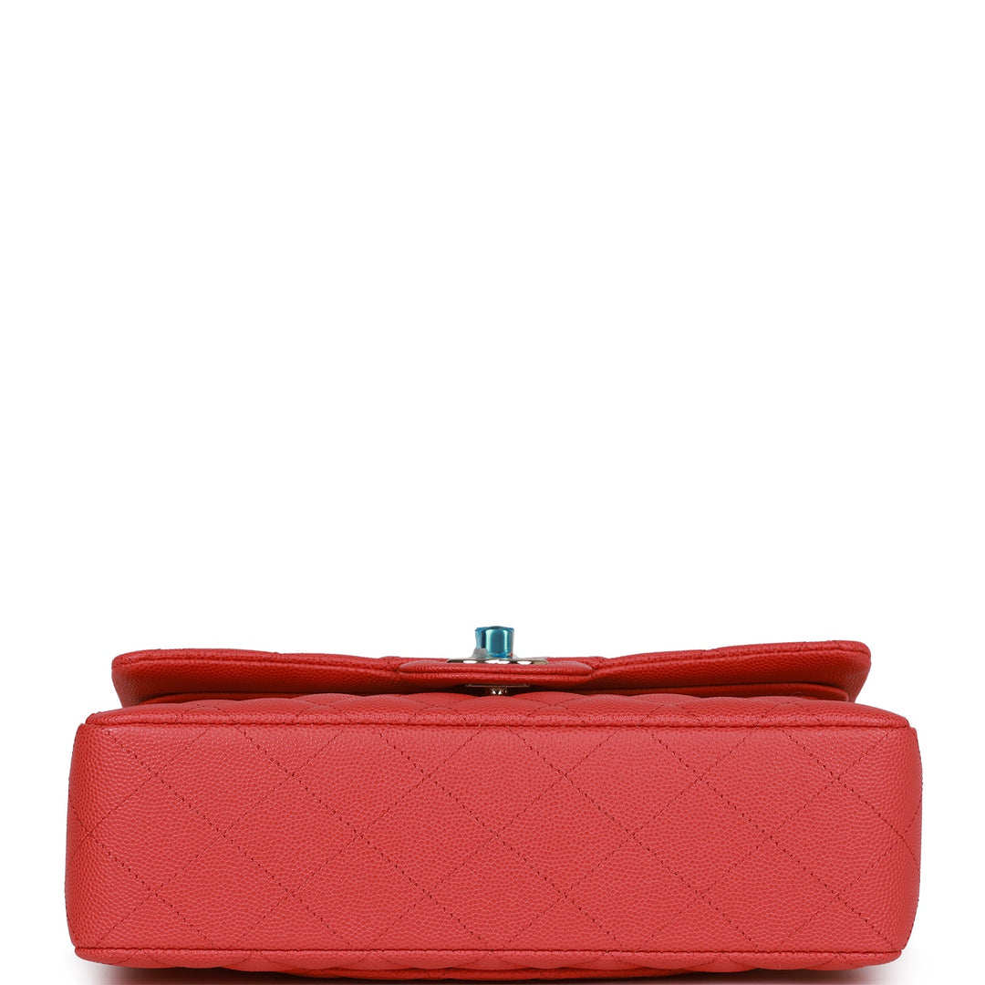 Top Quality Chanel Small Classic Double Flap Red Caviar Light Gold Hardware