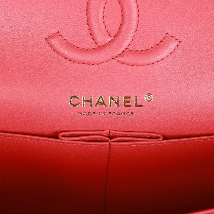 Top Quality Chanel Small Classic Double Flap Red Caviar Light Gold Hardware