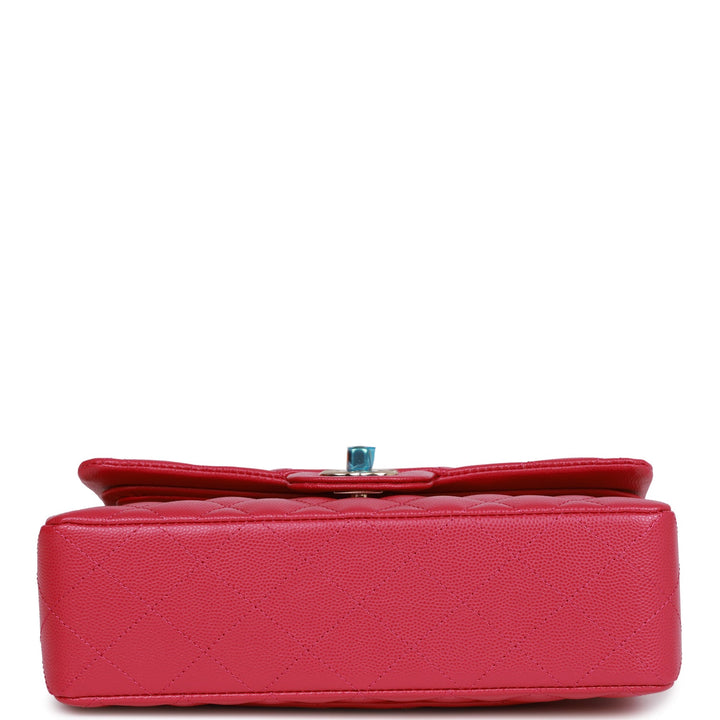 Top Quality Chanel Small Classic Double Flap Fuchsia Caviar Light Gold Hardware