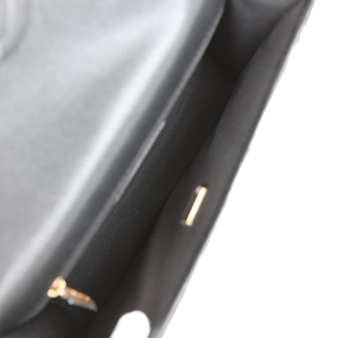 Top Quality Chanel School Memory Top Handle Flap Bag Black Caviar Antique Gold Hardware