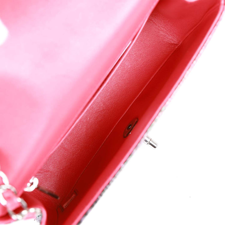 Top Quality Chanel Mini Rectangular Flap Bag Red and Black Python Ruthenium Hardware