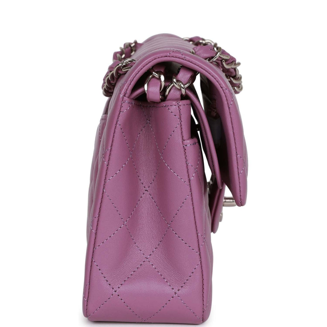 Top Quality Chanel Small Classic Double Flap Bag Purple Lambskin Silver Hardware