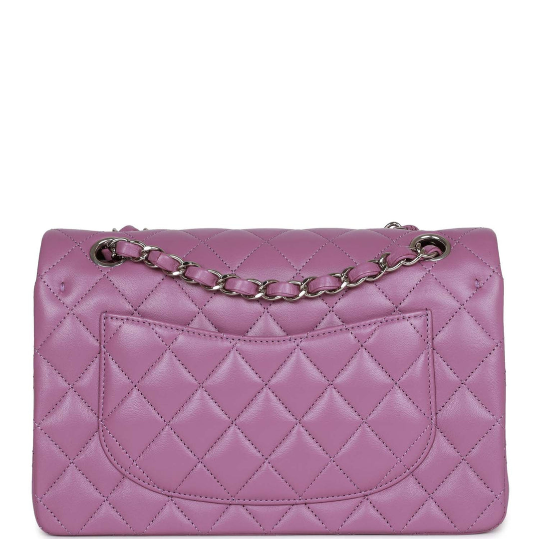 Top Quality Chanel Small Classic Double Flap Bag Purple Lambskin Silver Hardware