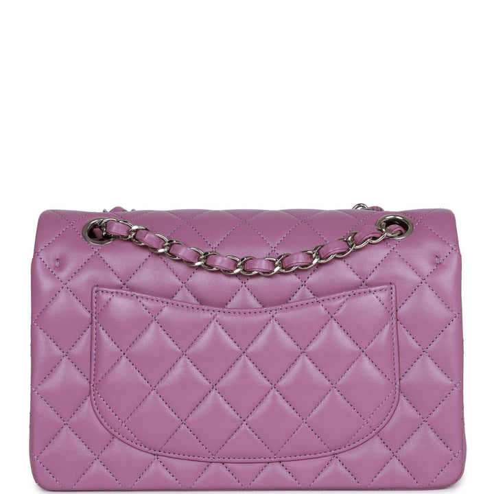 Top Quality Chanel Small Classic Double Flap Bag Purple Lambskin Silver Hardware