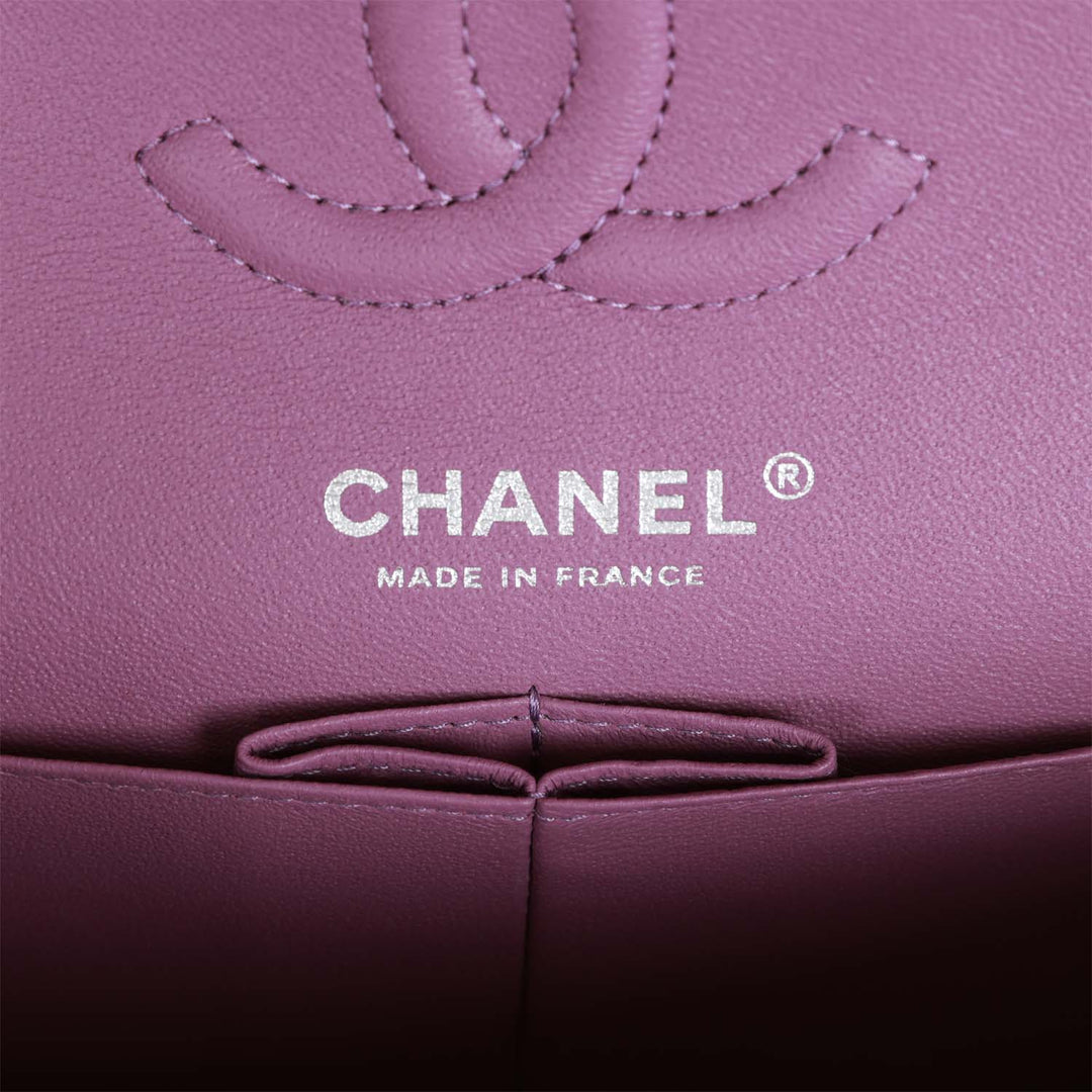 Top Quality Chanel Small Classic Double Flap Bag Purple Lambskin Silver Hardware