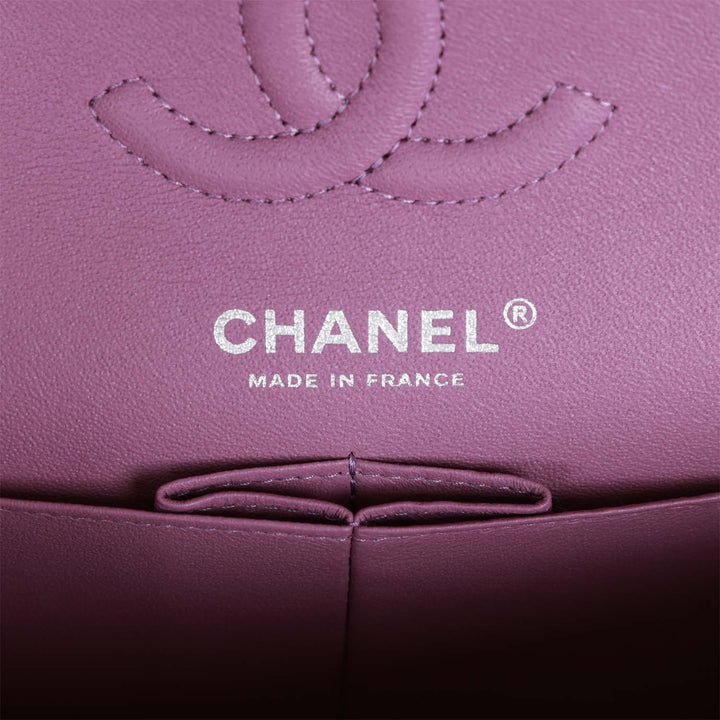Top Quality Chanel Small Classic Double Flap Bag Purple Lambskin Silver Hardware