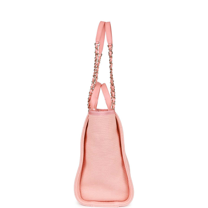 Top Quality Chanel Small Deauville Shopping Bag Pink Boucle Light Gold Hardware