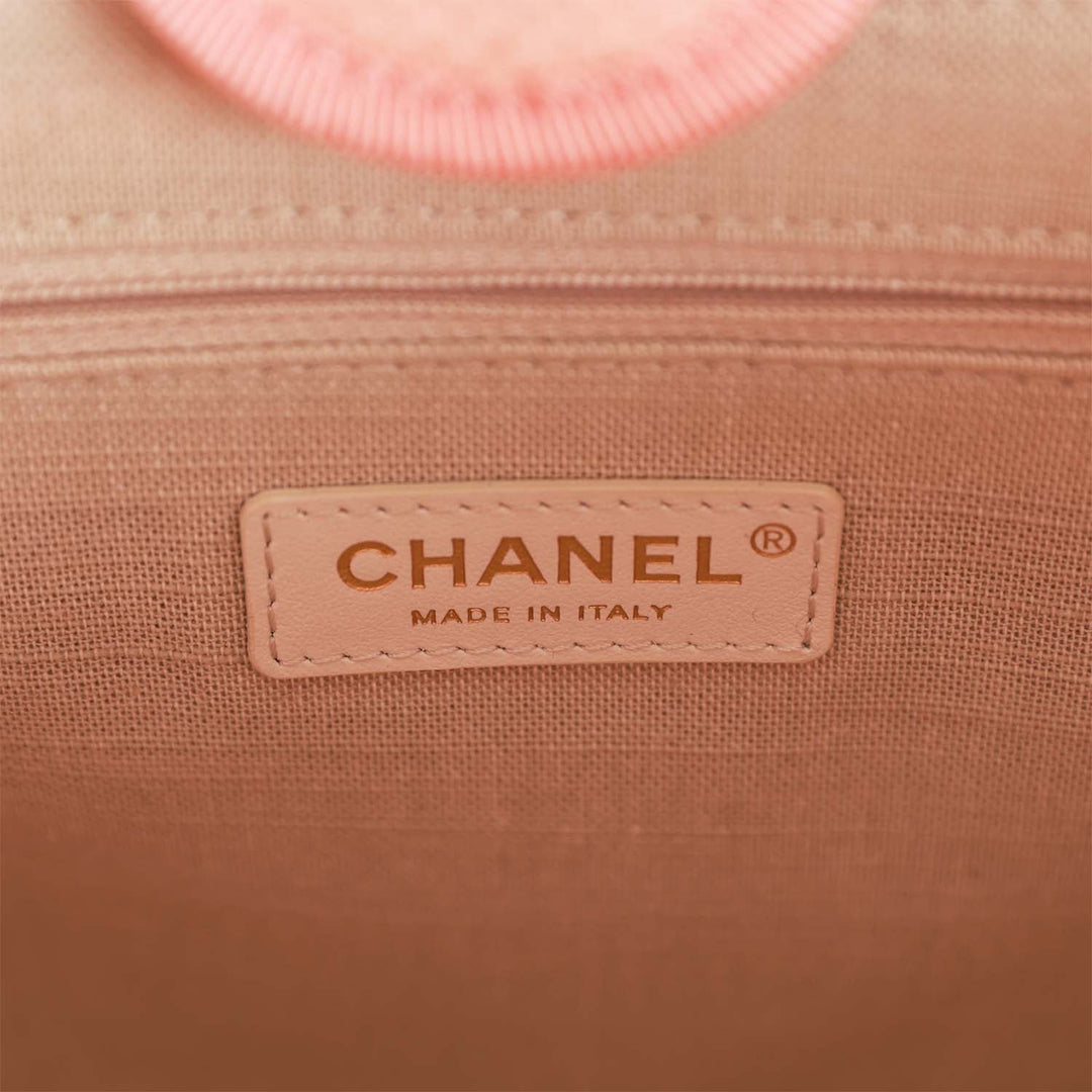 Top Quality Chanel Small Deauville Shopping Bag Pink Boucle Light Gold Hardware