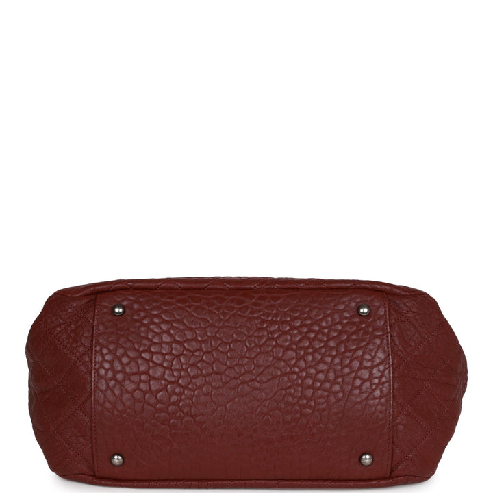 Top Quality Chanel Large Duo Tote Bag Burgundy Calfskin Ruthenium Hardware