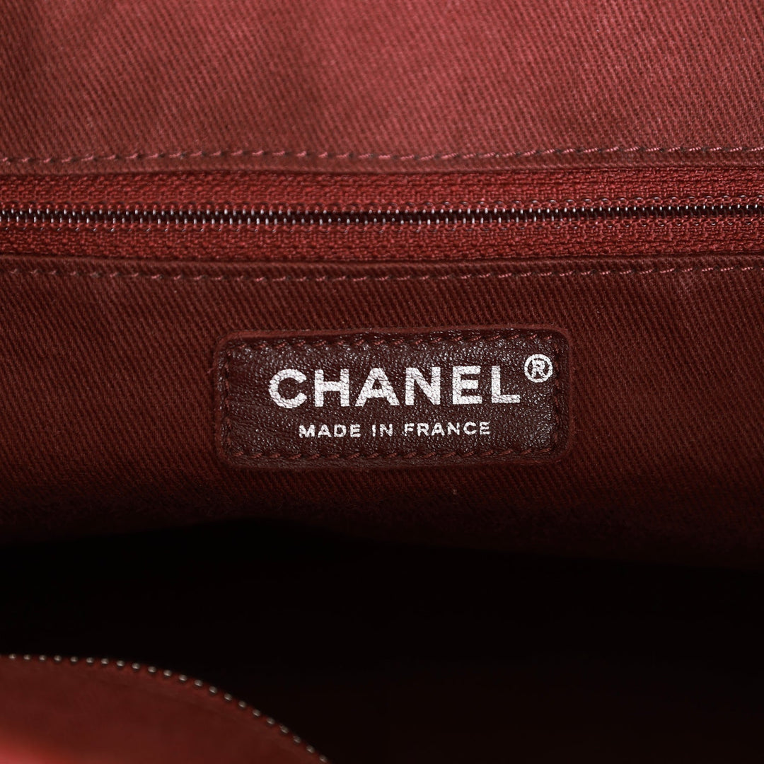 Top Quality Chanel Large Duo Tote Bag Burgundy Calfskin Ruthenium Hardware
