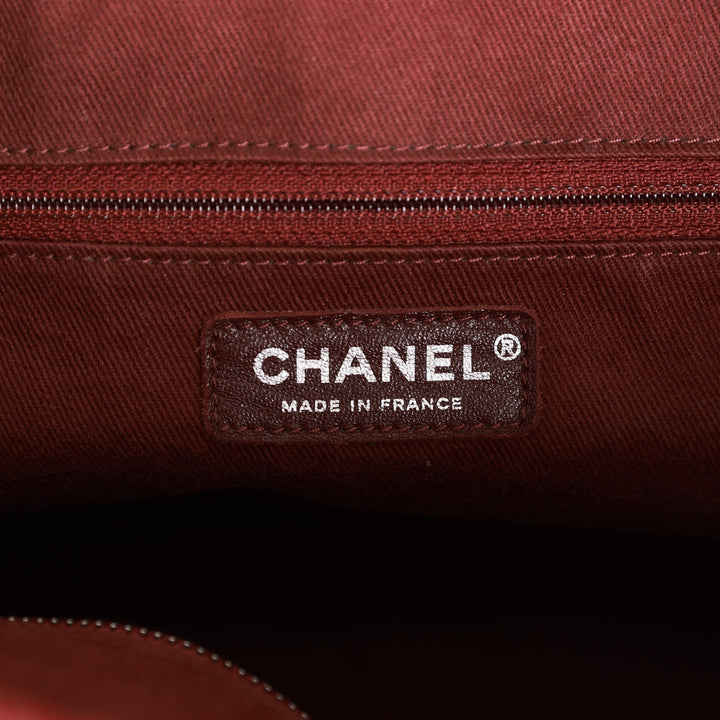 Top Quality Chanel Large Duo Tote Bag Burgundy Calfskin Ruthenium Hardware