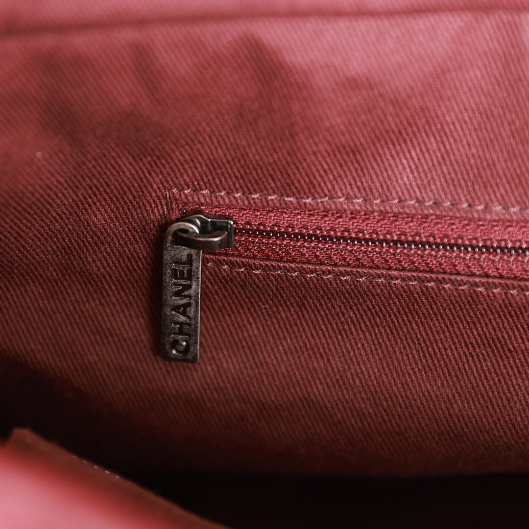 Top Quality Chanel Large Duo Tote Bag Burgundy Calfskin Ruthenium Hardware