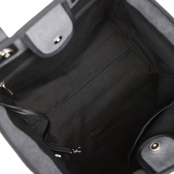 Top Quality Chanel Medium Deauville Shopping Bag Dark Grey Denim Silver Hardware