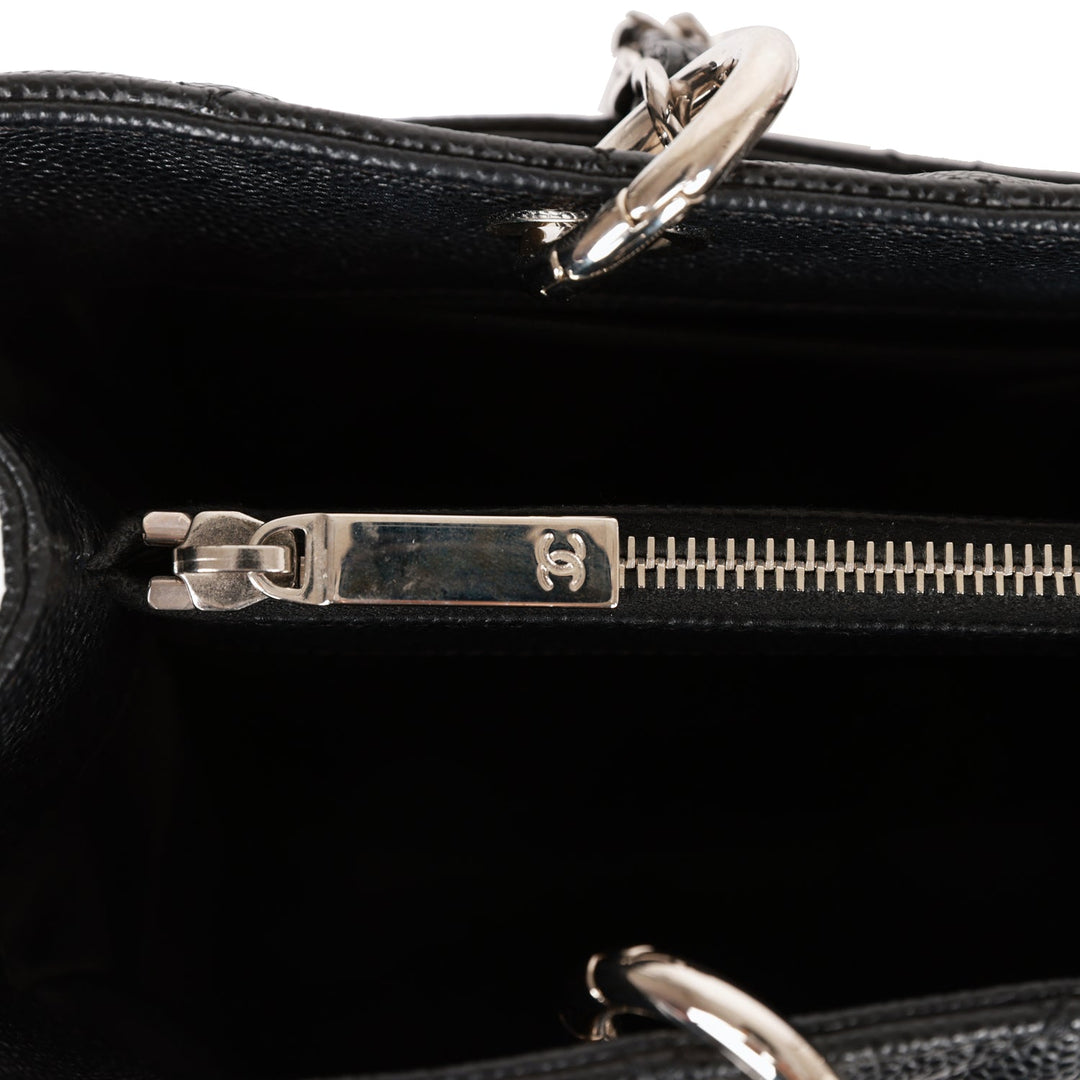 Top Quality Chanel Grand Shopping Tote GST Black Caviar Silver Hardware