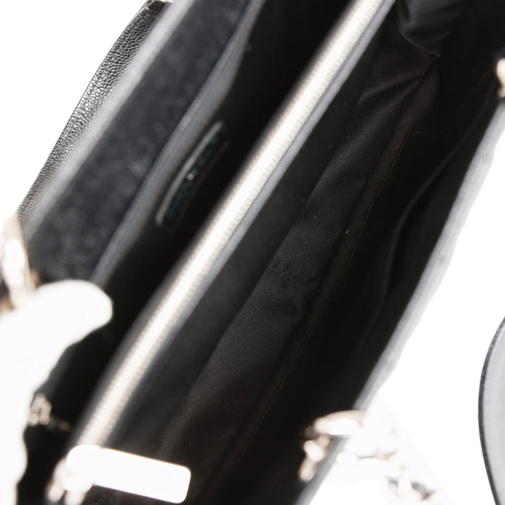 Top Quality Chanel Grand Shopping Tote GST Black Caviar Silver Hardware
