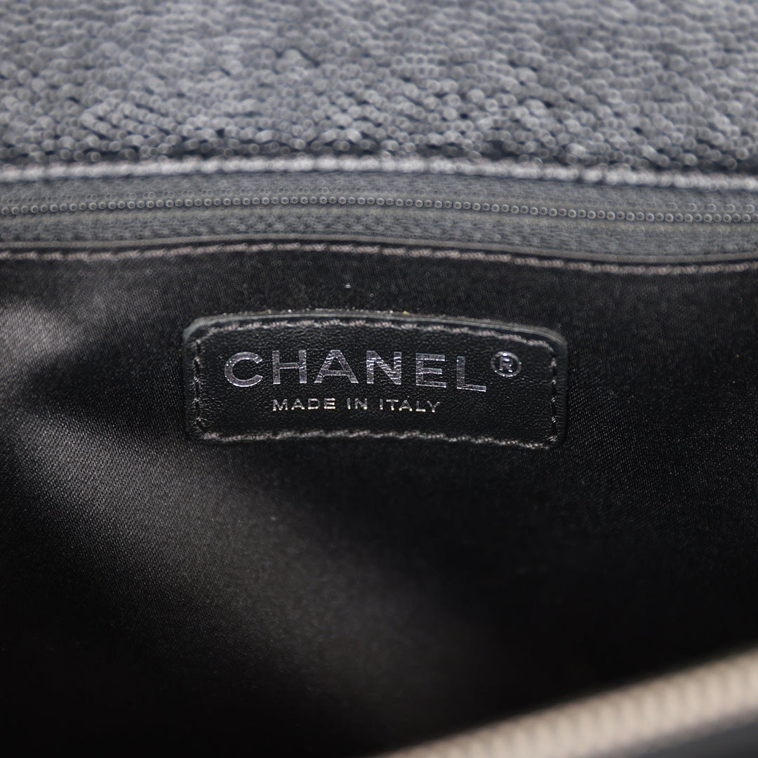 Top Quality Chanel Grand Shopping Tote GST Black Caviar Silver Hardware