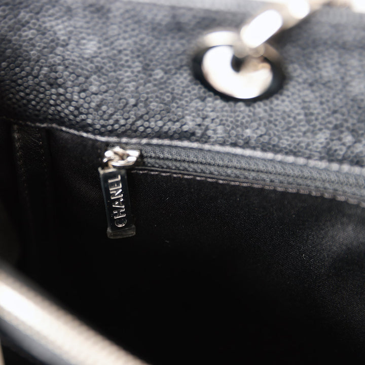 Top Quality Chanel Grand Shopping Tote GST Black Caviar Silver Hardware