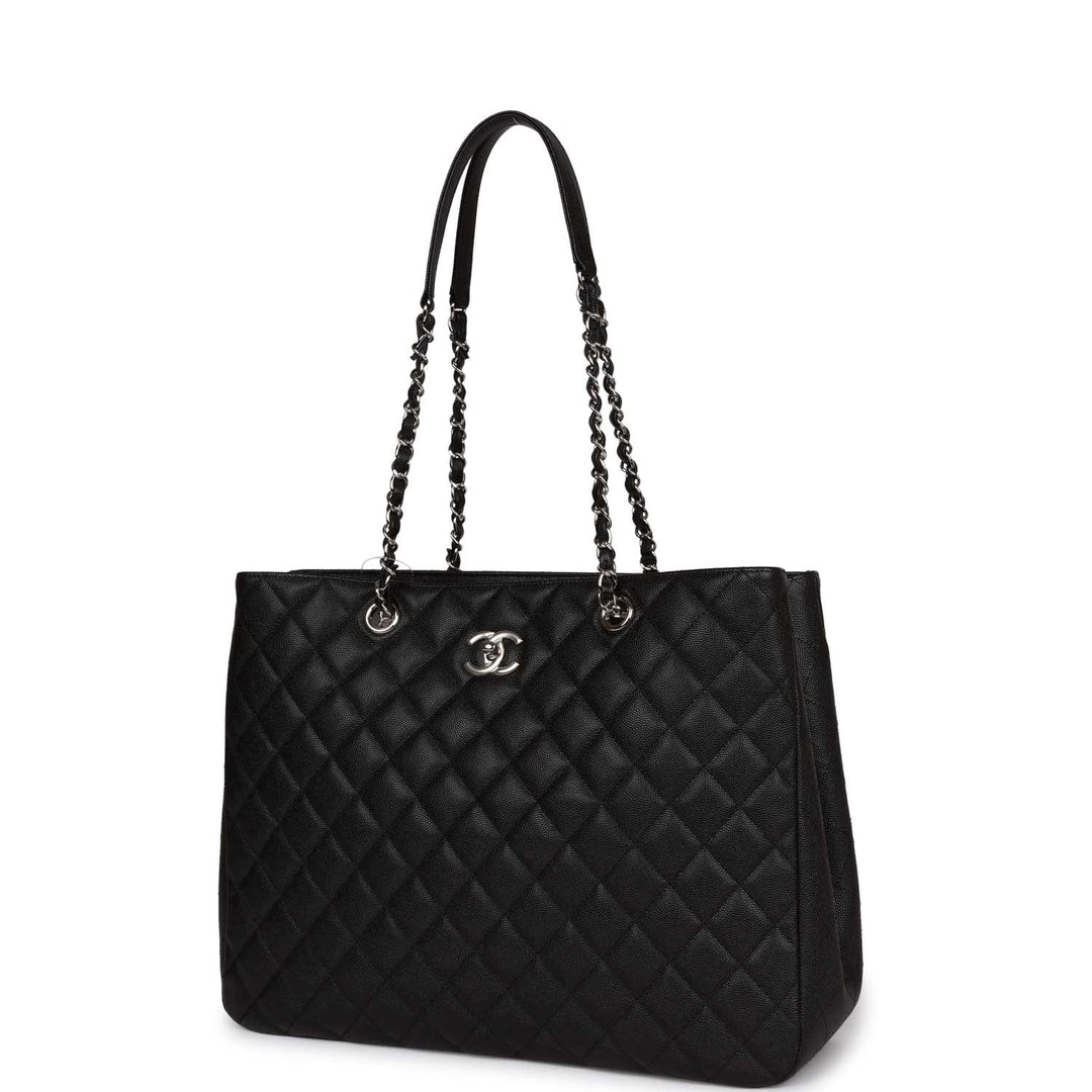 Top Quality Chanel Timeless Tote Bag Black Caviar Silver Hardware