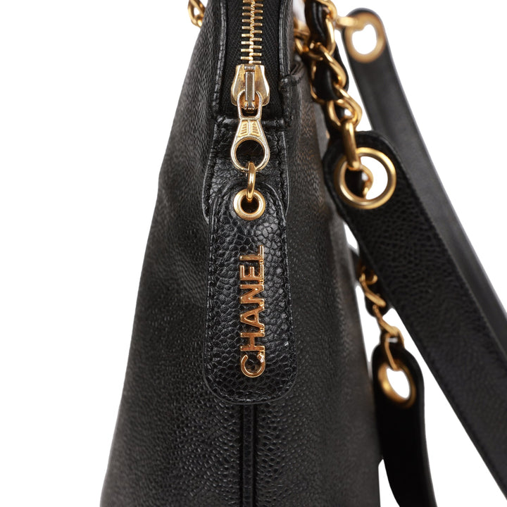 Vintage Top Quality Chanel Triple CC Tote Bag Black Caviar Gold Hardware
