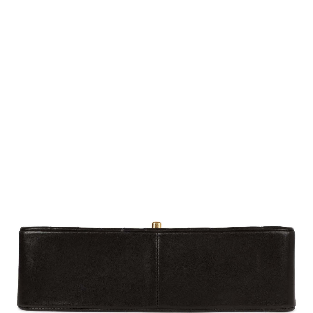 Vintage Top Quality Chanel Medium Diana Flap Bag Black Quilted Lambskin Gold Hardware