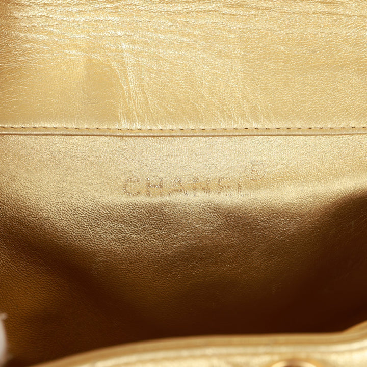 Vintage Top Quality Chanel Duma Backpack Gold Metallic Lambskin Gold Hardware