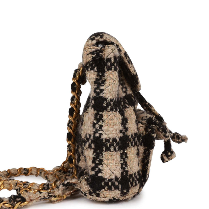 Vintage Top Quality Chanel Duma Backpack Beige and Black Tweed Gold Hardware
