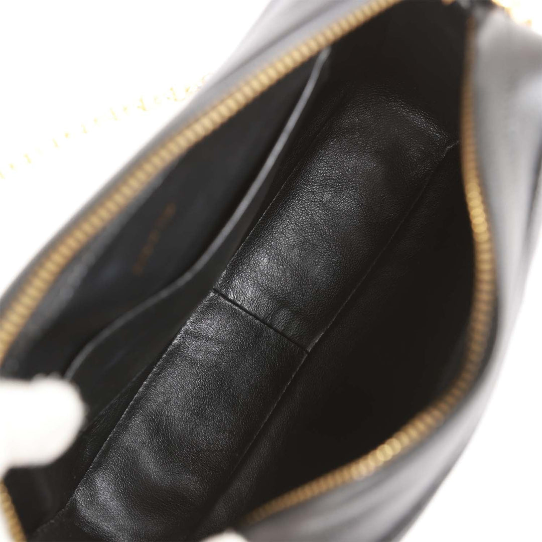 Vintage Top Quality Chanel Small Chevron Tassel Camera Bag Black Caviar Gold Hardware