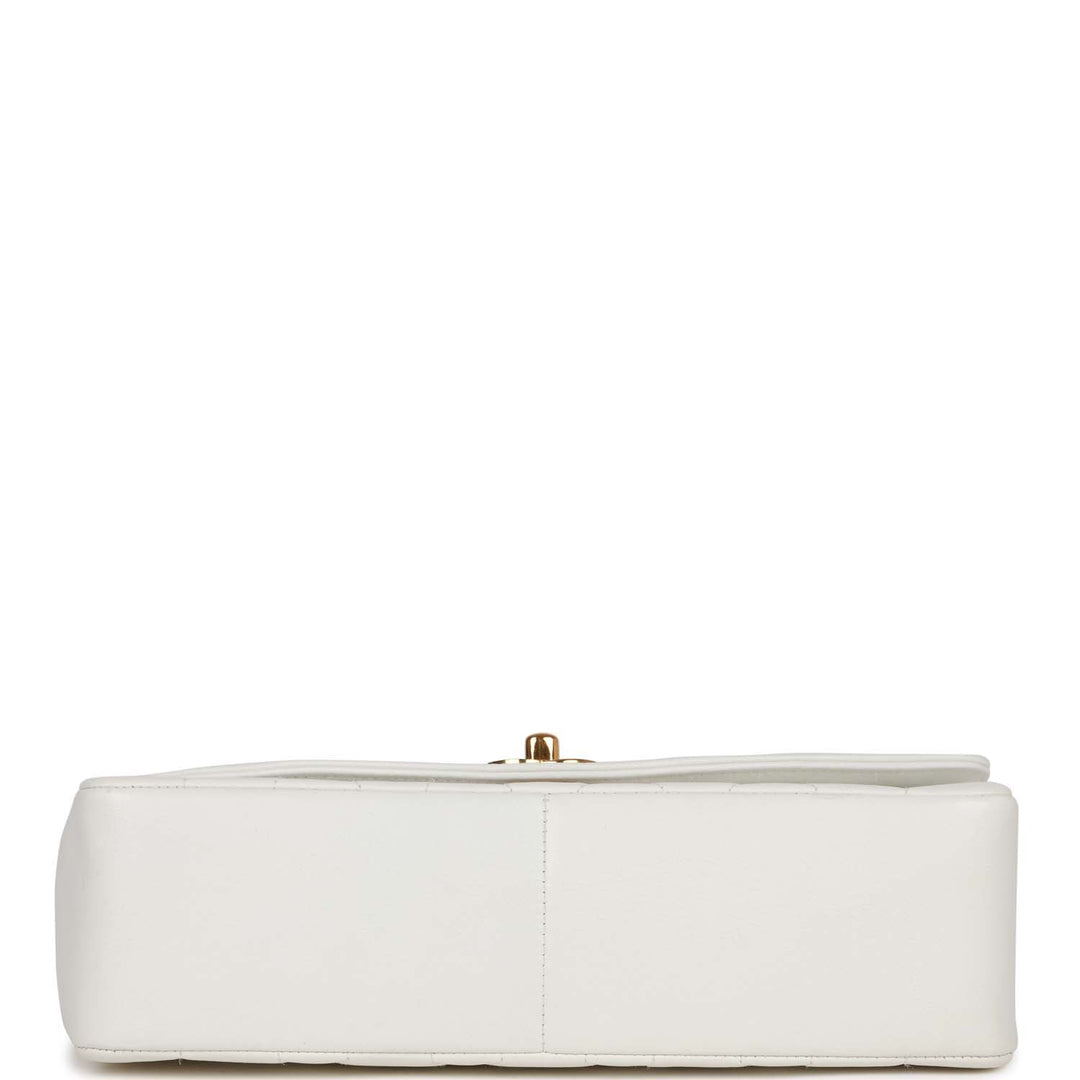 Vintage Top Quality Chanel Medium Diana Flap Bag White Lambskin Gold Hardware