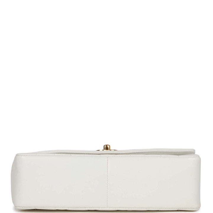 Vintage Top Quality Chanel Medium Diana Flap Bag White Lambskin Gold Hardware