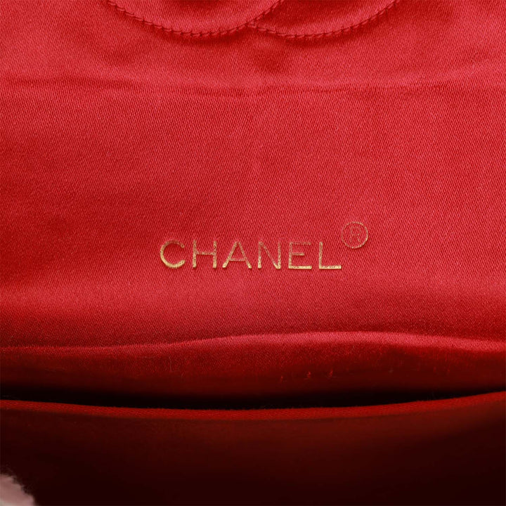 Vintage Top Quality Chanel Flap Bag Red Satin Gold Hardware