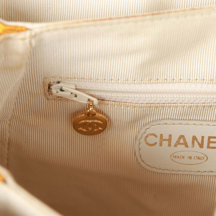 Vintage Top Quality Chanel Flap Backpack Yellow Caviar Gold Hardware
