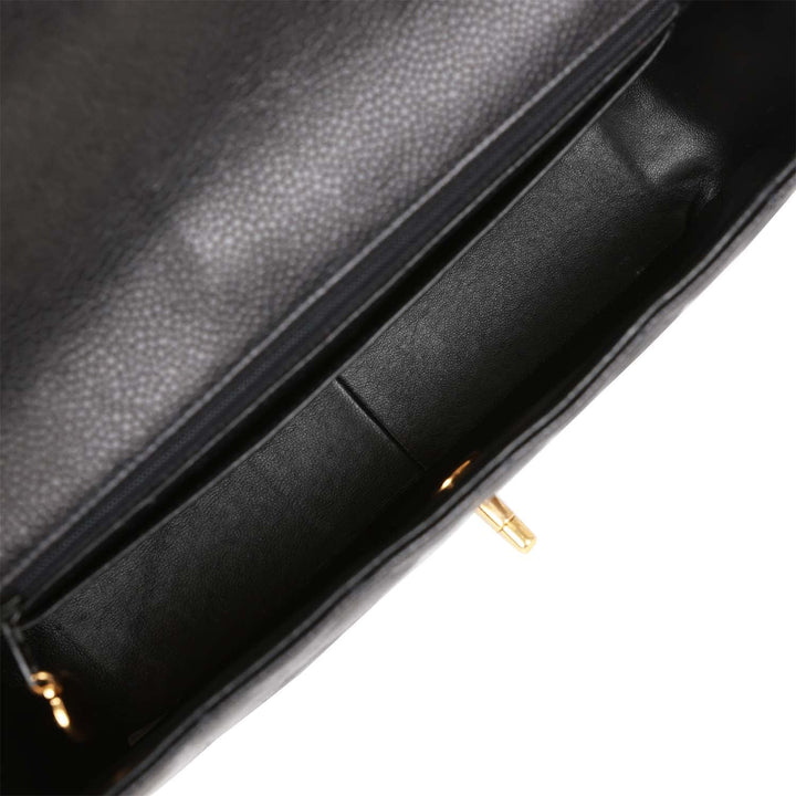 Vintage Top Quality Chanel Medium Diana Flap Bag Black Caviar Gold Hardware