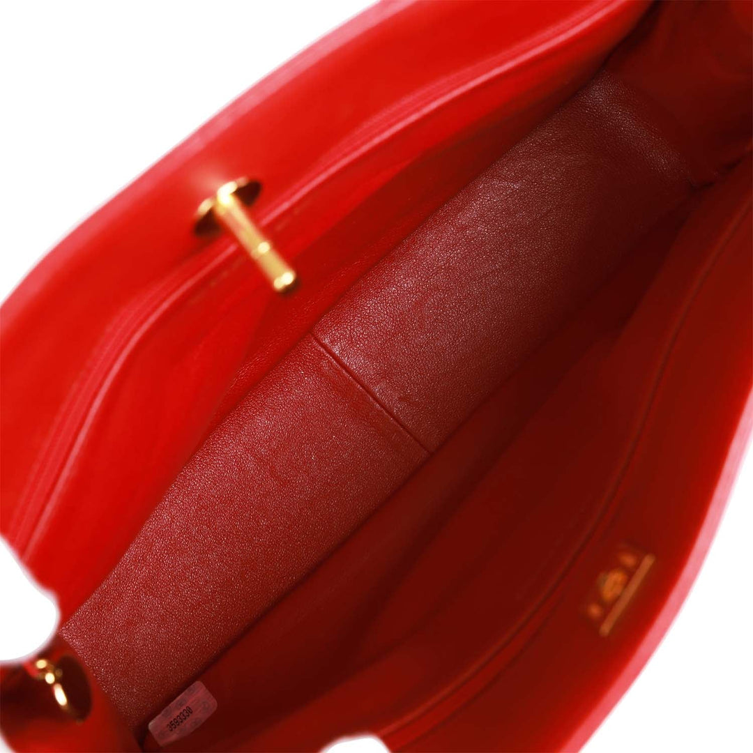 Vintage Top Quality Chanel Mini Chain Tote Bag Red Lambskin Gold Hardware