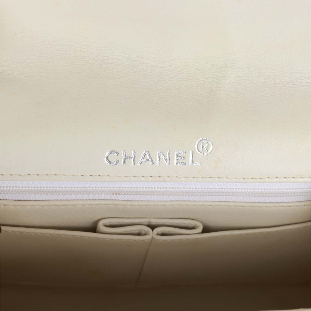 Vintage Top Quality Chanel Classic Mini Flap Bag Pink Tweed Silver Hardware