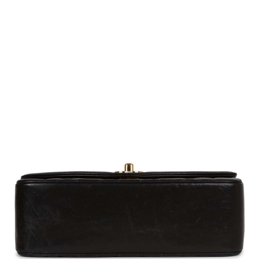 Vintage Top Quality Chanel Small Diana Flap Bag Black Lambskin Gold Hardware