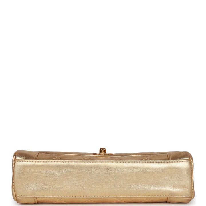 Vintage Top Quality Chanel Flap Bag Gold Metallic Lambskin Gold Hardware