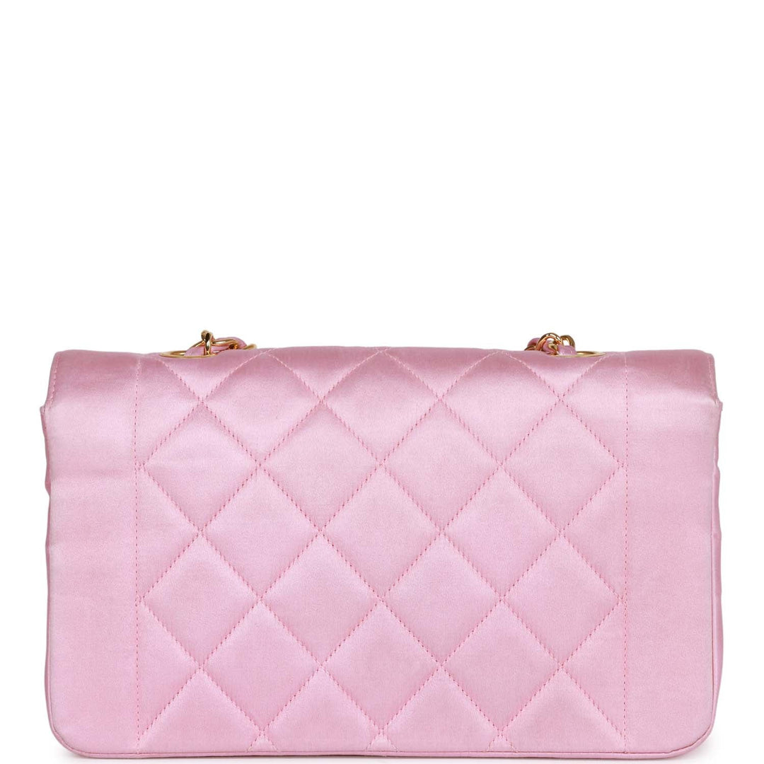 Vintage Top Quality Chanel Small Flap Bag Pink Satin Gold Hardware
