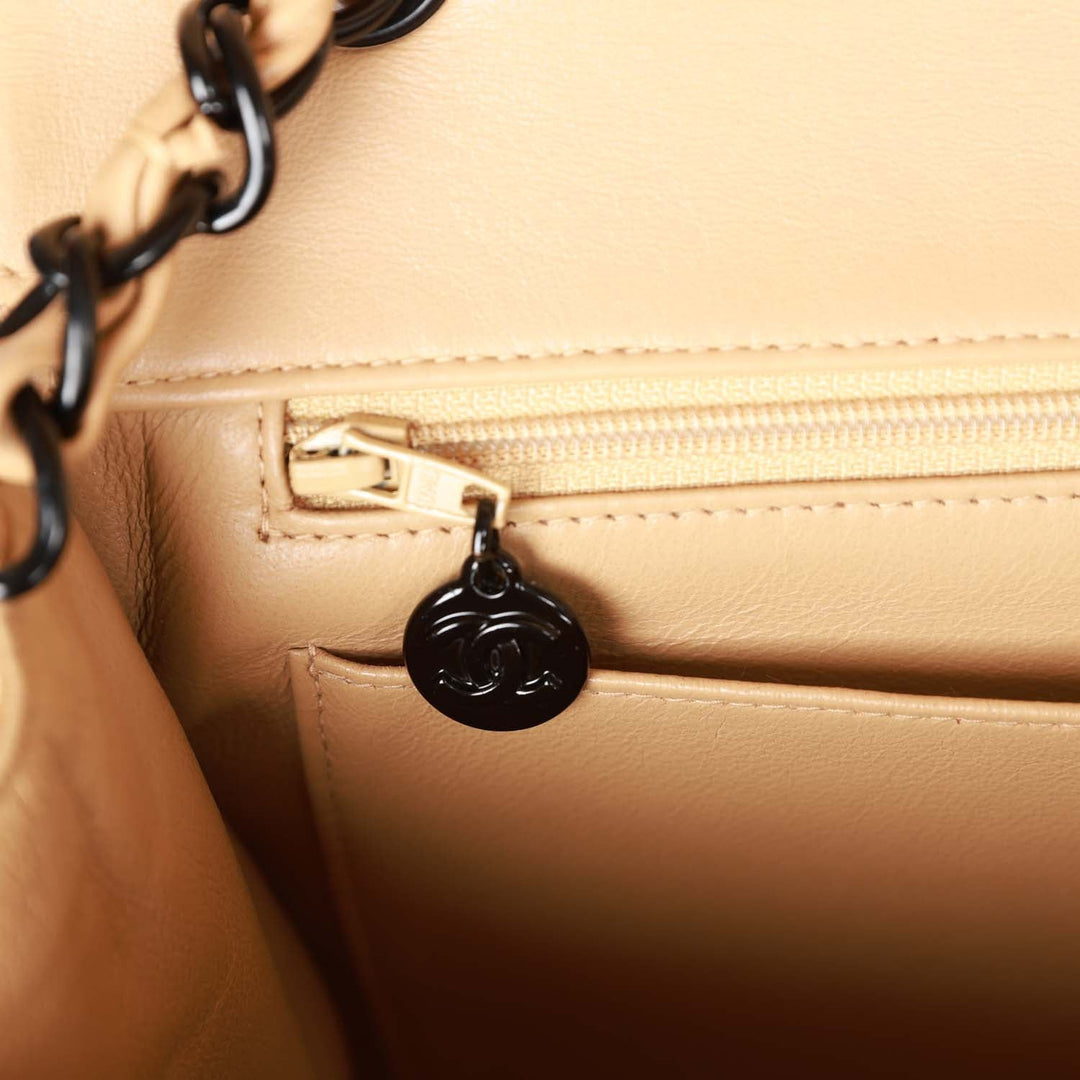 Vintage Top Quality Chanel Jumbo Single Flap Bag Caramel Lambskin Black Hardware