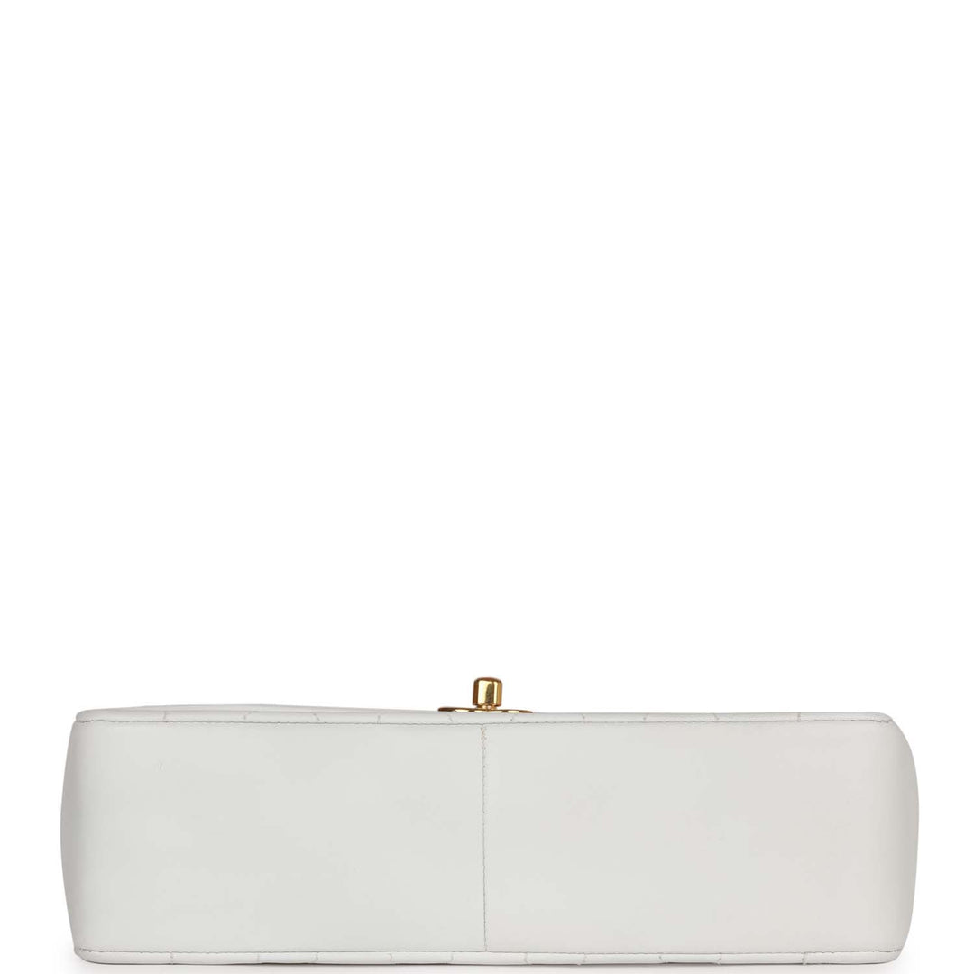 Vintage Top Quality Chanel Medium Diana Flap Bag White Lambskin Gold Hardware