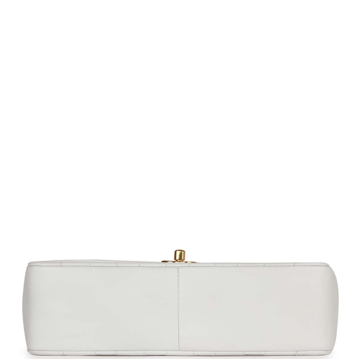 Vintage Top Quality Chanel Medium Diana Flap Bag White Lambskin Gold Hardware