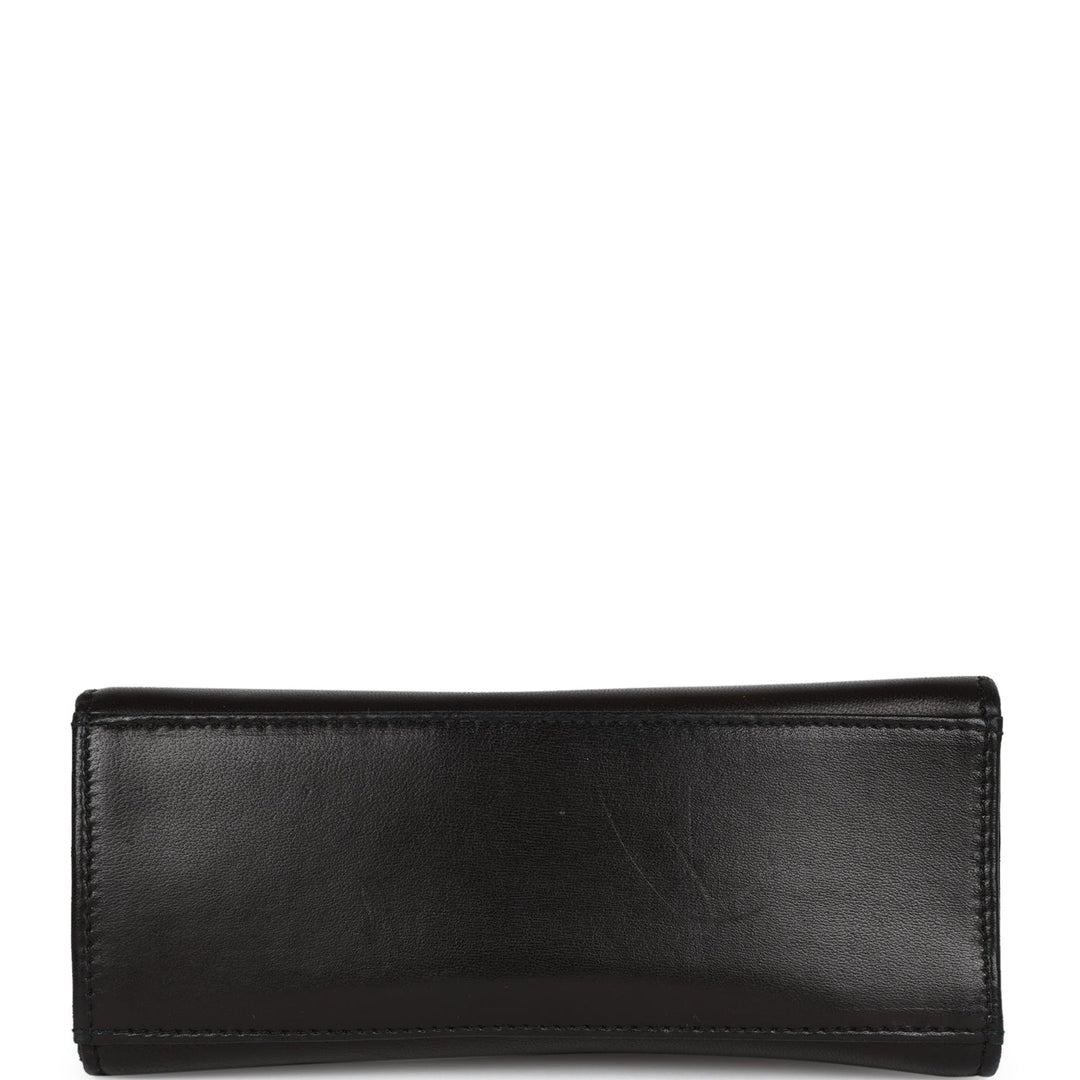 Vintage Top Quality Chanel Flap Bag with Top Handle Black Lambskin Gold Hardware