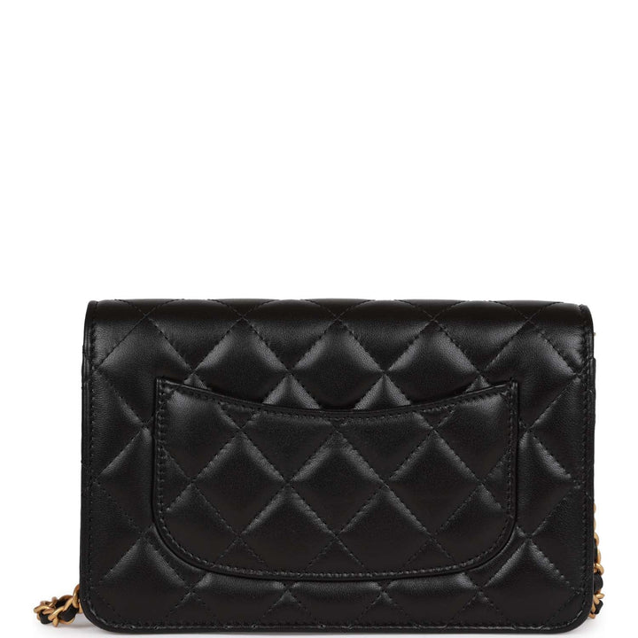 Top Quality Chanel Heart Wallet on Chain WOC Black Lambskin Antique Gold Hardware