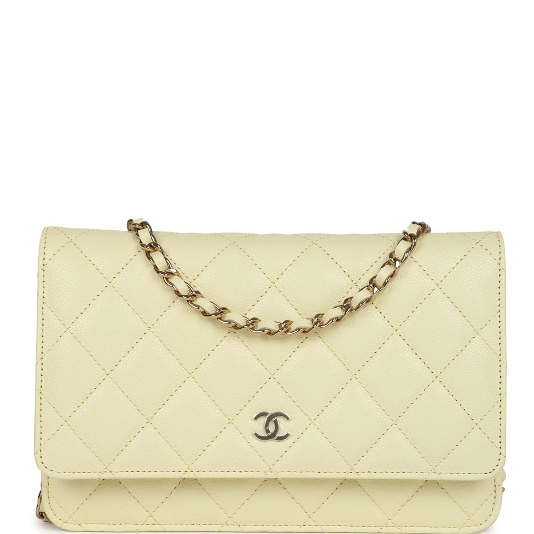 Top Quality Chanel Wallet on Chain WOC Yellow Caviar Light Gold Hardware