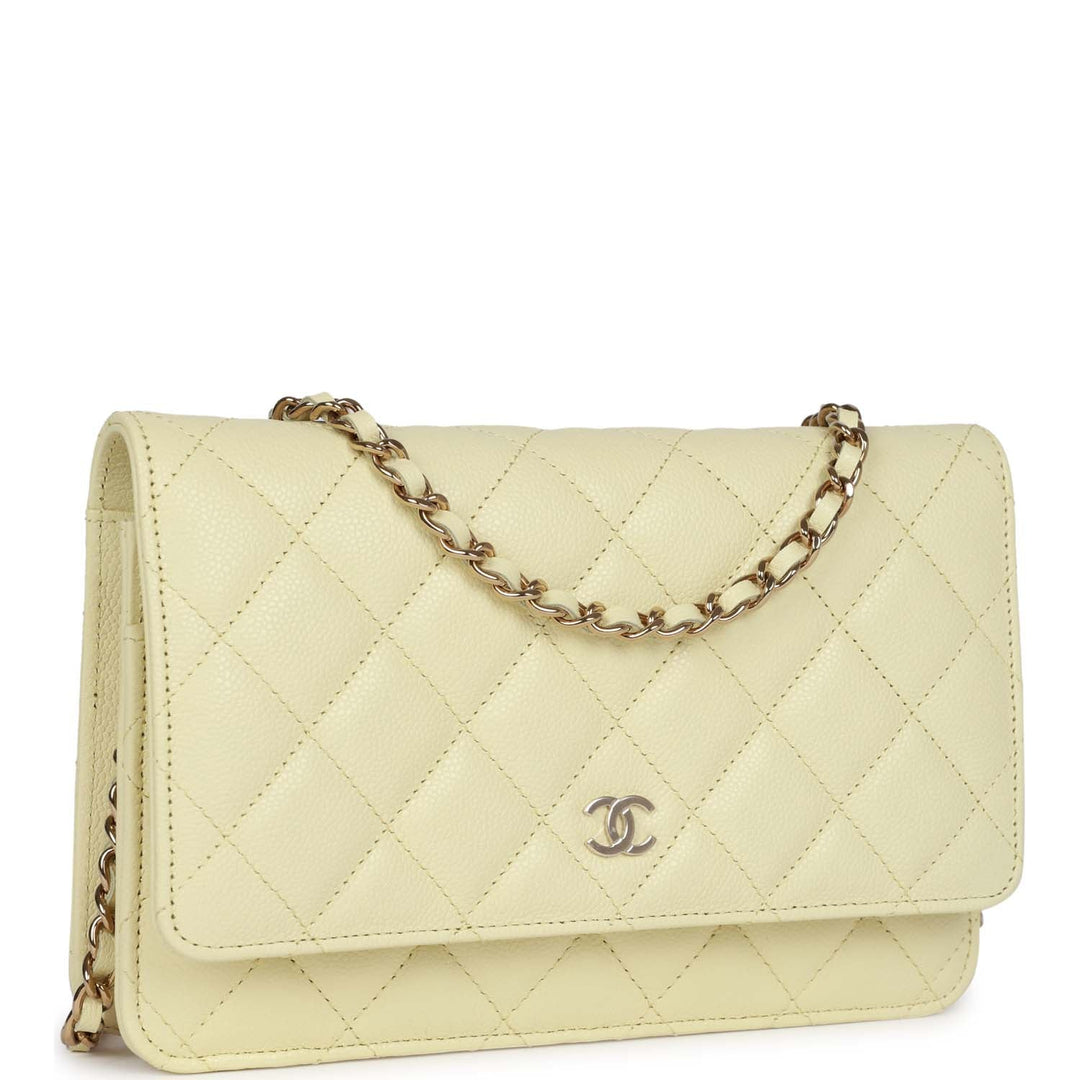 Top Quality Chanel Wallet on Chain WOC Yellow Caviar Light Gold Hardware