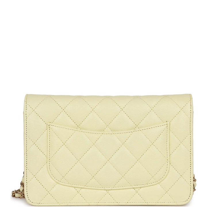 Top Quality Chanel Wallet on Chain WOC Yellow Caviar Light Gold Hardware