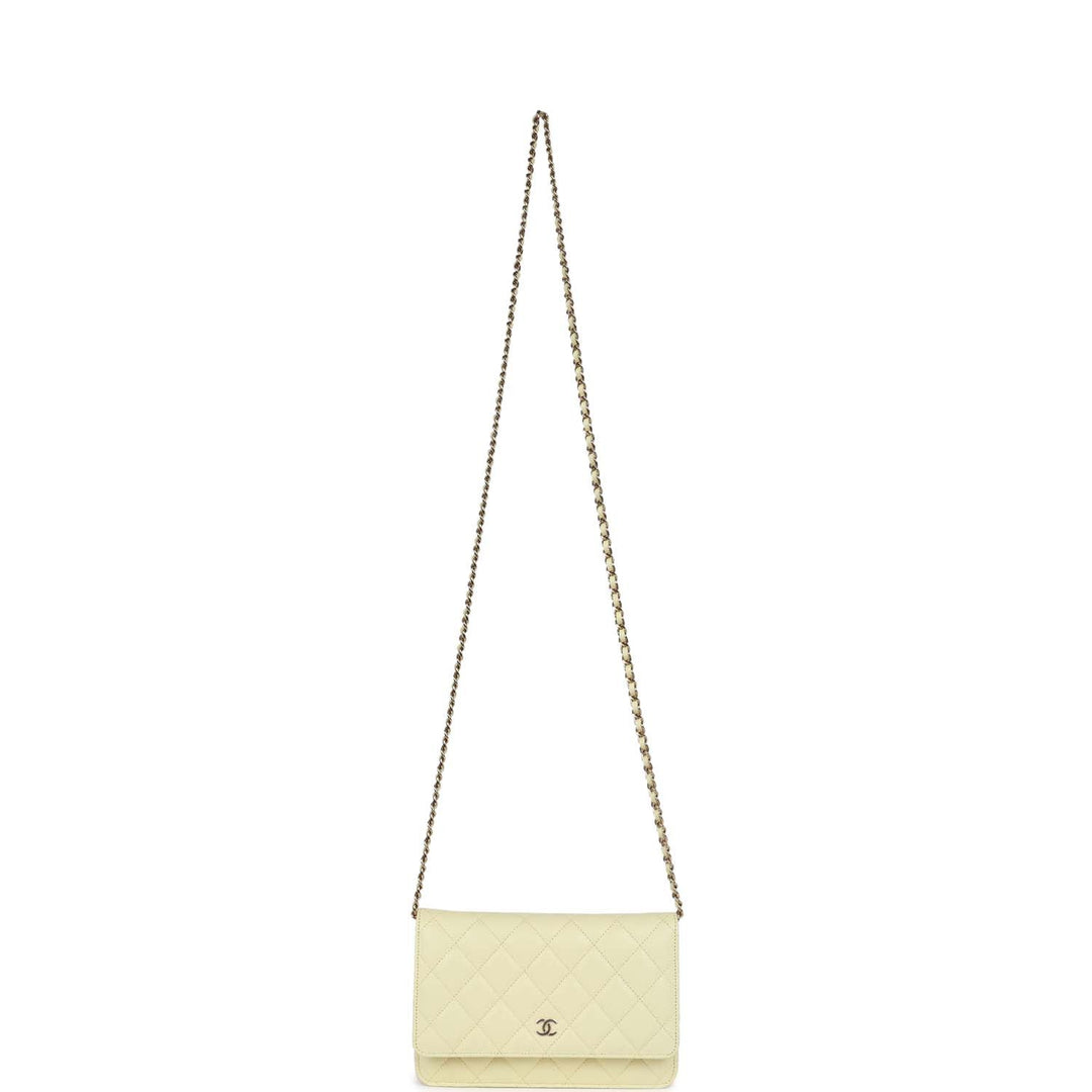 Top Quality Chanel Wallet on Chain WOC Yellow Caviar Light Gold Hardware
