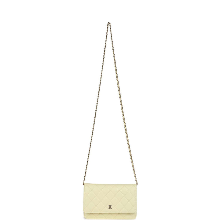 Top Quality Chanel Wallet on Chain WOC Yellow Caviar Light Gold Hardware